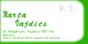 marta vajdics business card